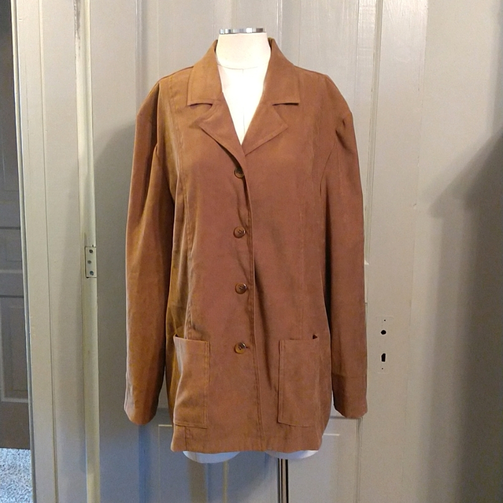 EUC Vintage Briggs New York Cognac Suede Jacket (XL)